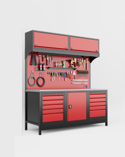 2 Metre Üst Dolaplı Modüler Çalışma Tezgahı