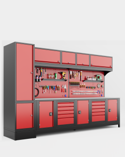 3,5 Metre Sol Dolaplı Modüler Çalışma Tezgahı