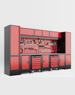 4 Metre Modüler Çalışma Tezgahı 2 Takım Arabalı